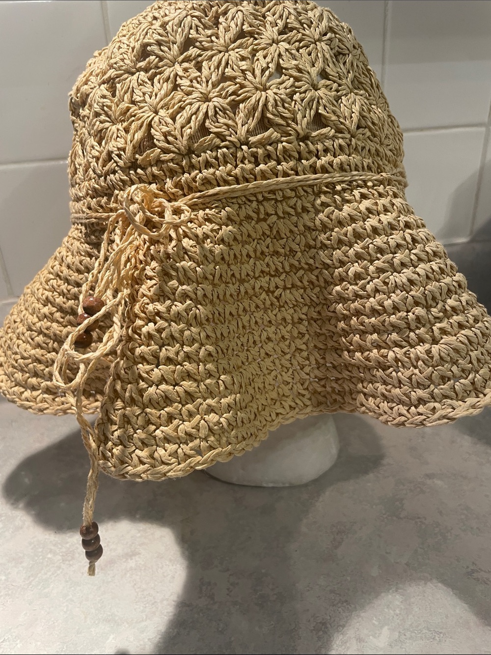Crochet Style Buckle Wide Brim Sun Hat